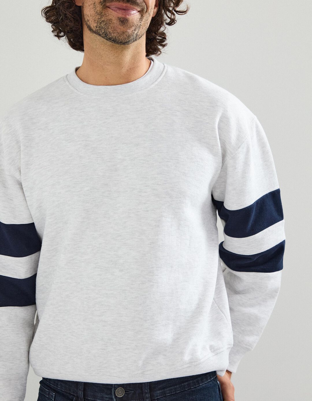 Sweatshirt de Felpa, Homem, Cinzento Claro
