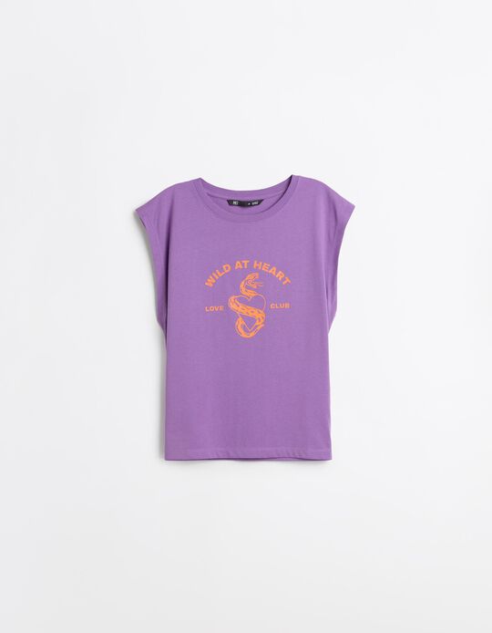 Comprar Online T-shirt Estampada, Mulher, Roxo