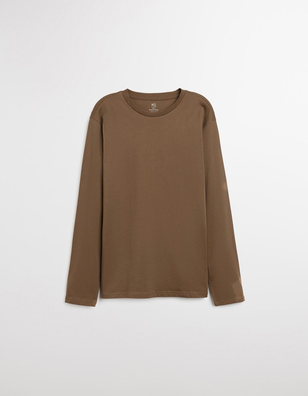 T-shirt de Manga Comprida, Homem, Castanho