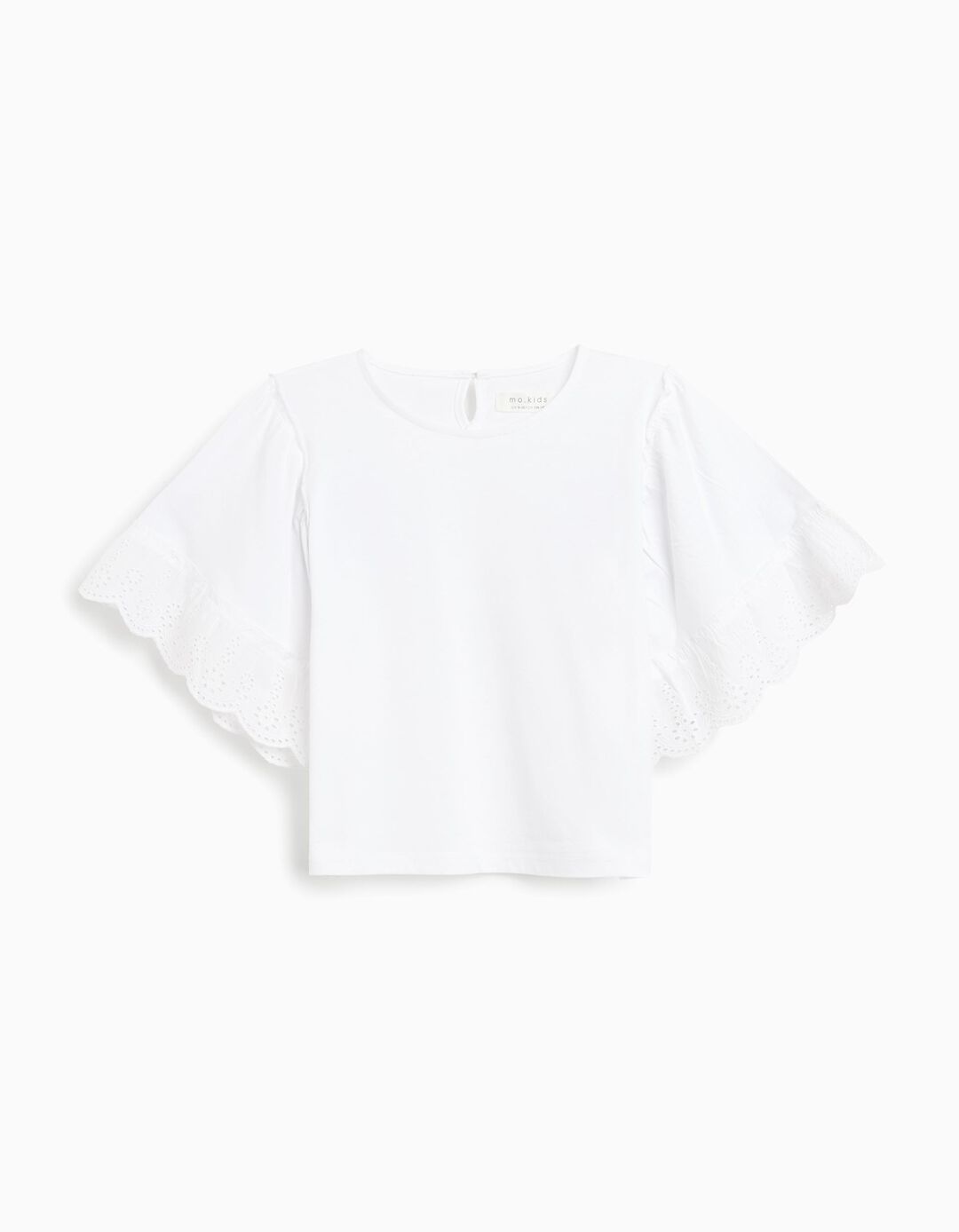 T-shirt Bordada, Menina, Branco 
