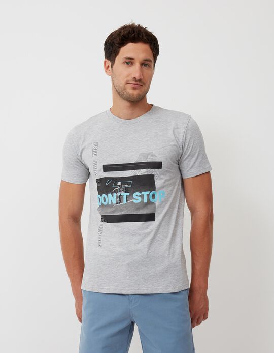 T-shirt, Homem, Cinzento