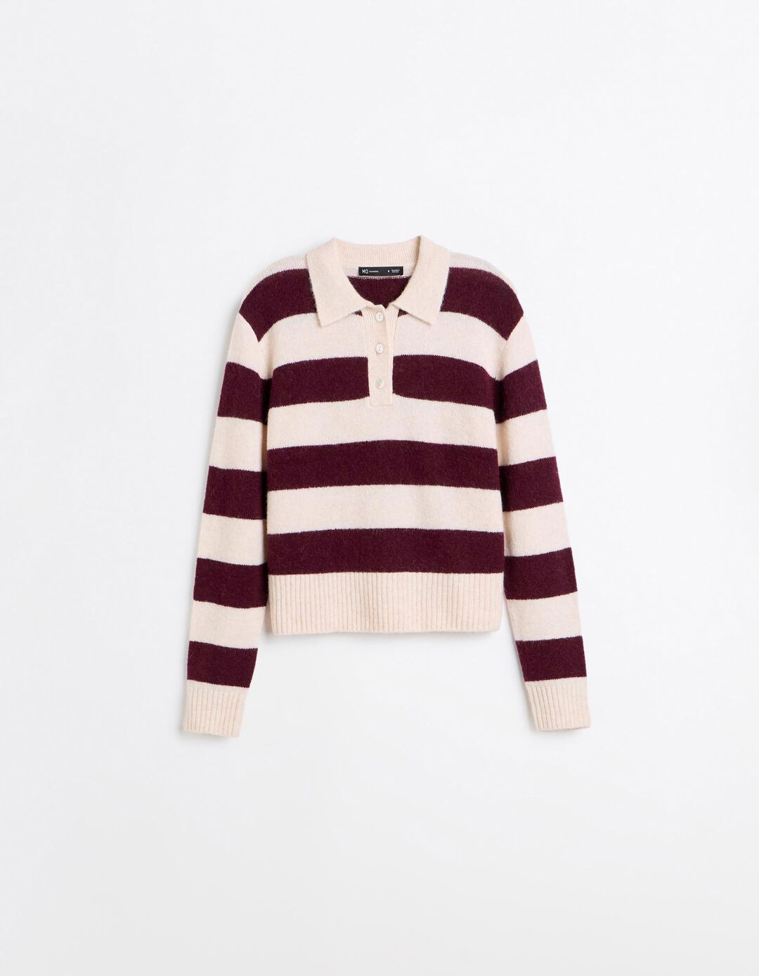 Polo Em Mistura De L&atilde; E Alpaca, Mulher, Vermelho Escuro
