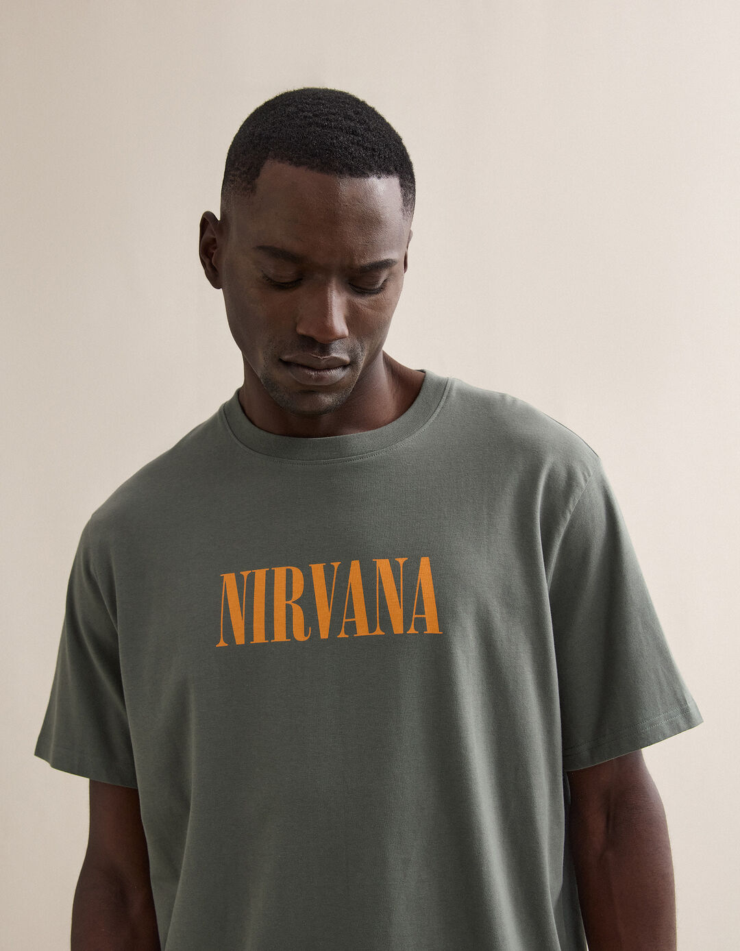 T-shirt Nirvana, Homem, Verde Escuro