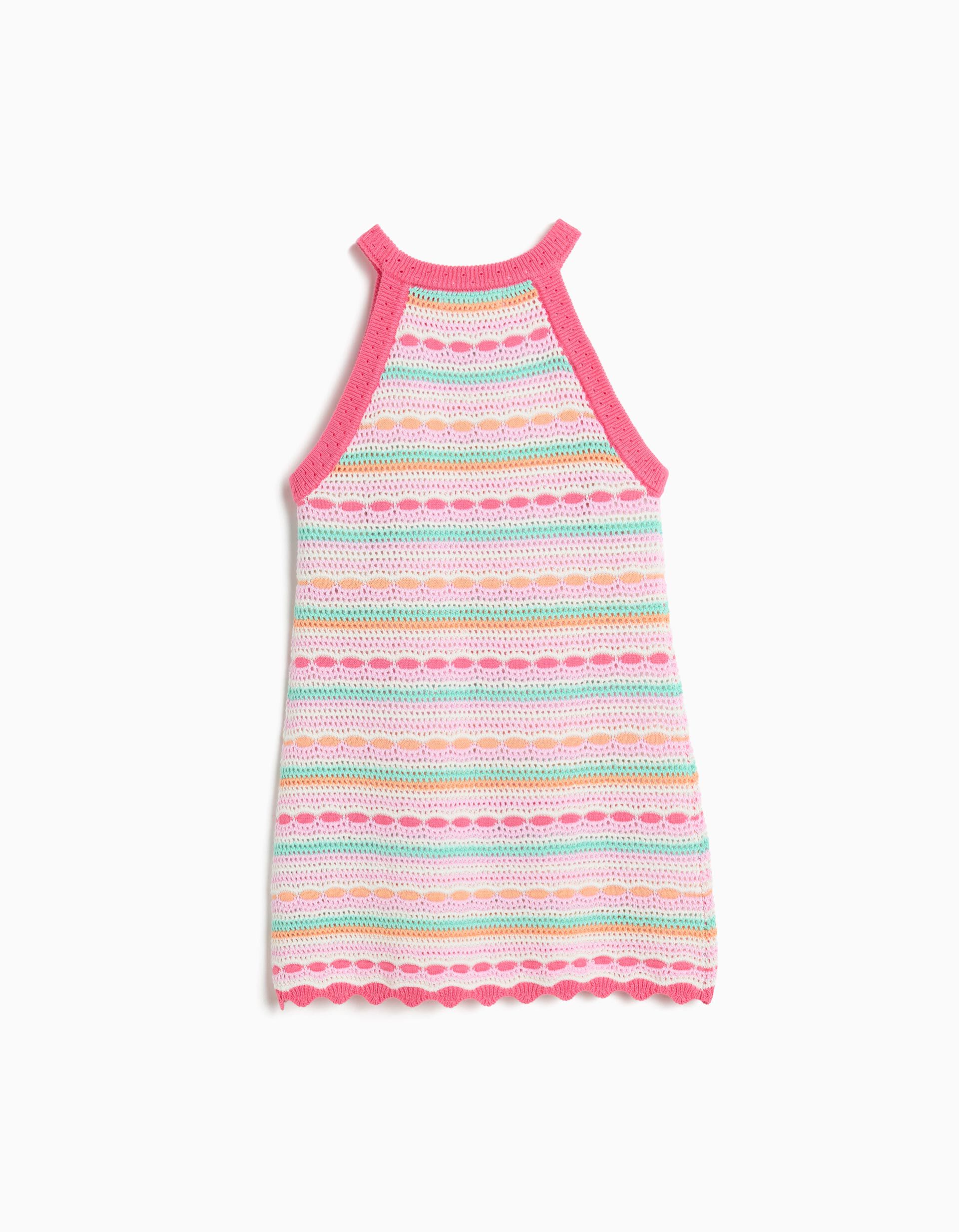 Comprar Online Vestido Crochet, Menina, Rosa