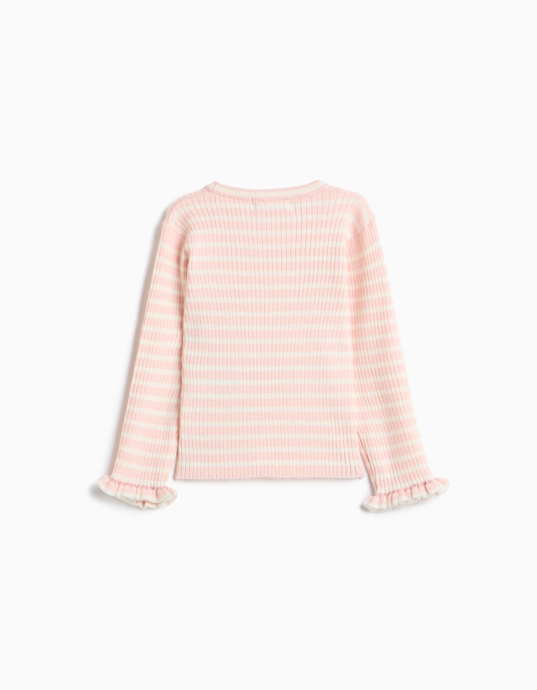 Camisola De Malha &Agrave;s Riscas, Menina, Rosa Claro