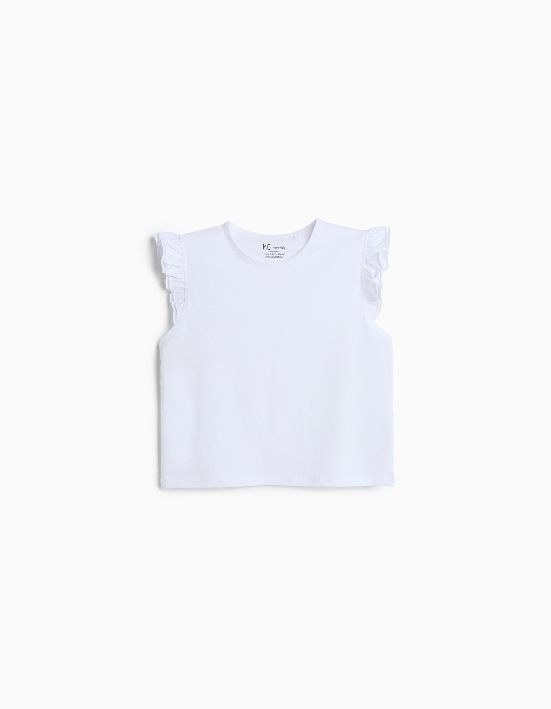 Comprar Online T-shirt Folhos, Menina, Branco