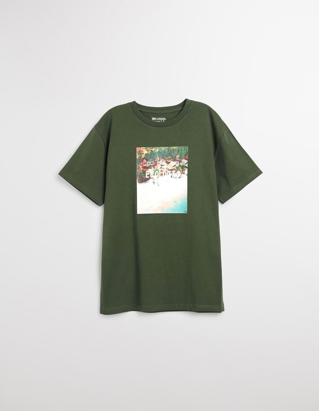 T-shirt Jersey Print, Homem, Verde Escuro