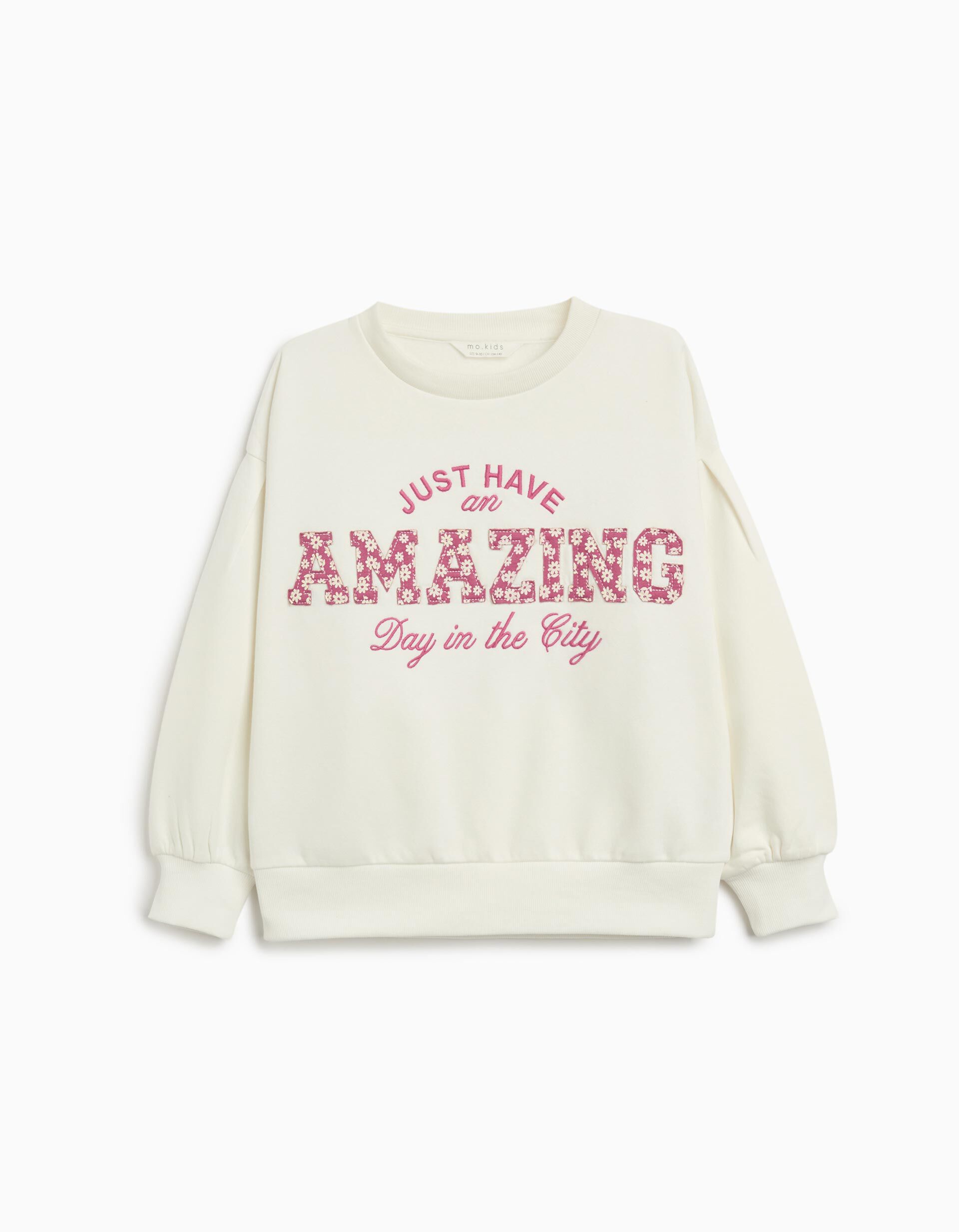 Comprar Online Sweatshirt de Felpa, Menina, Branco 