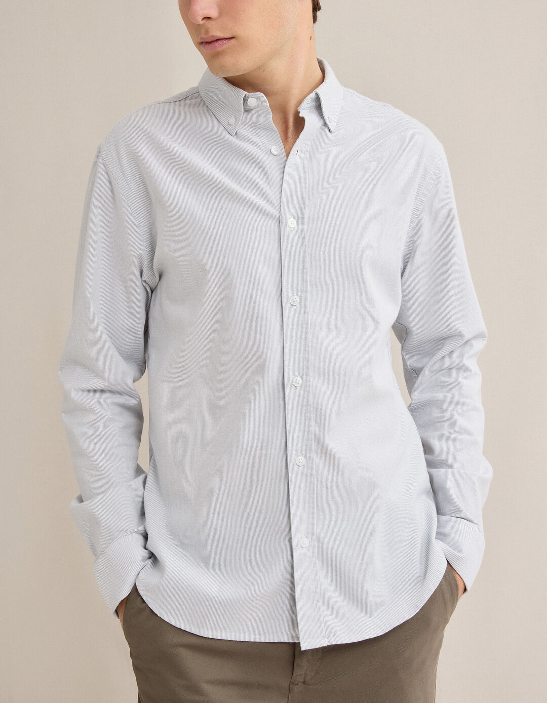 Camisa 'Slim Fit', Homem, Verde