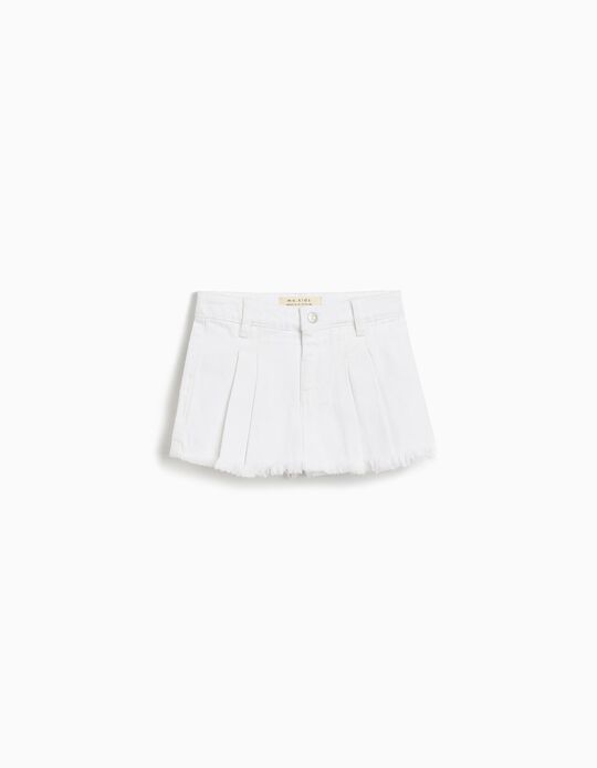 Comprar Online Saia-calção de Ganga, Menina, Branco