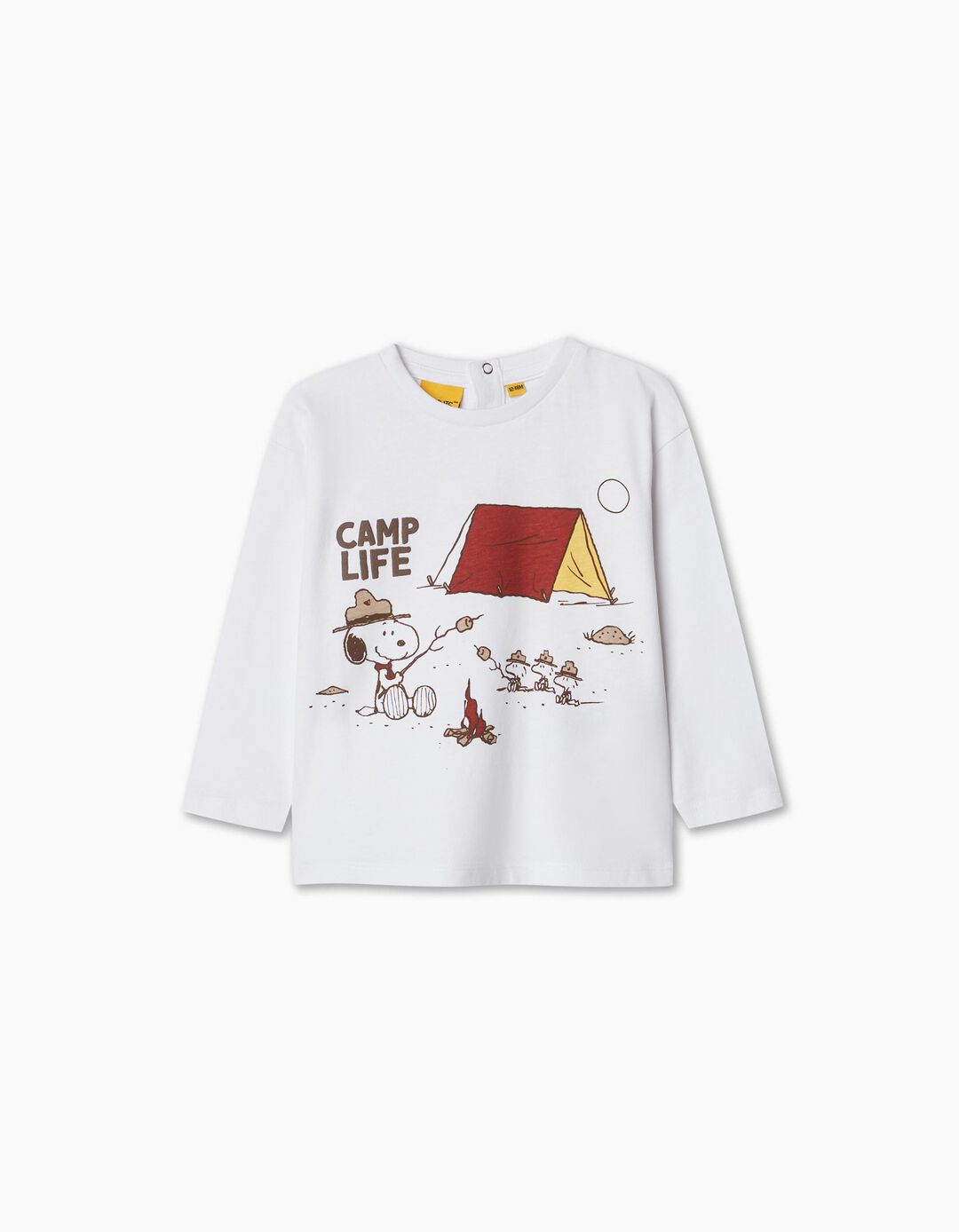 T-shirt de Manga Comprida 'Snoopy', Bebé Menino, Branco