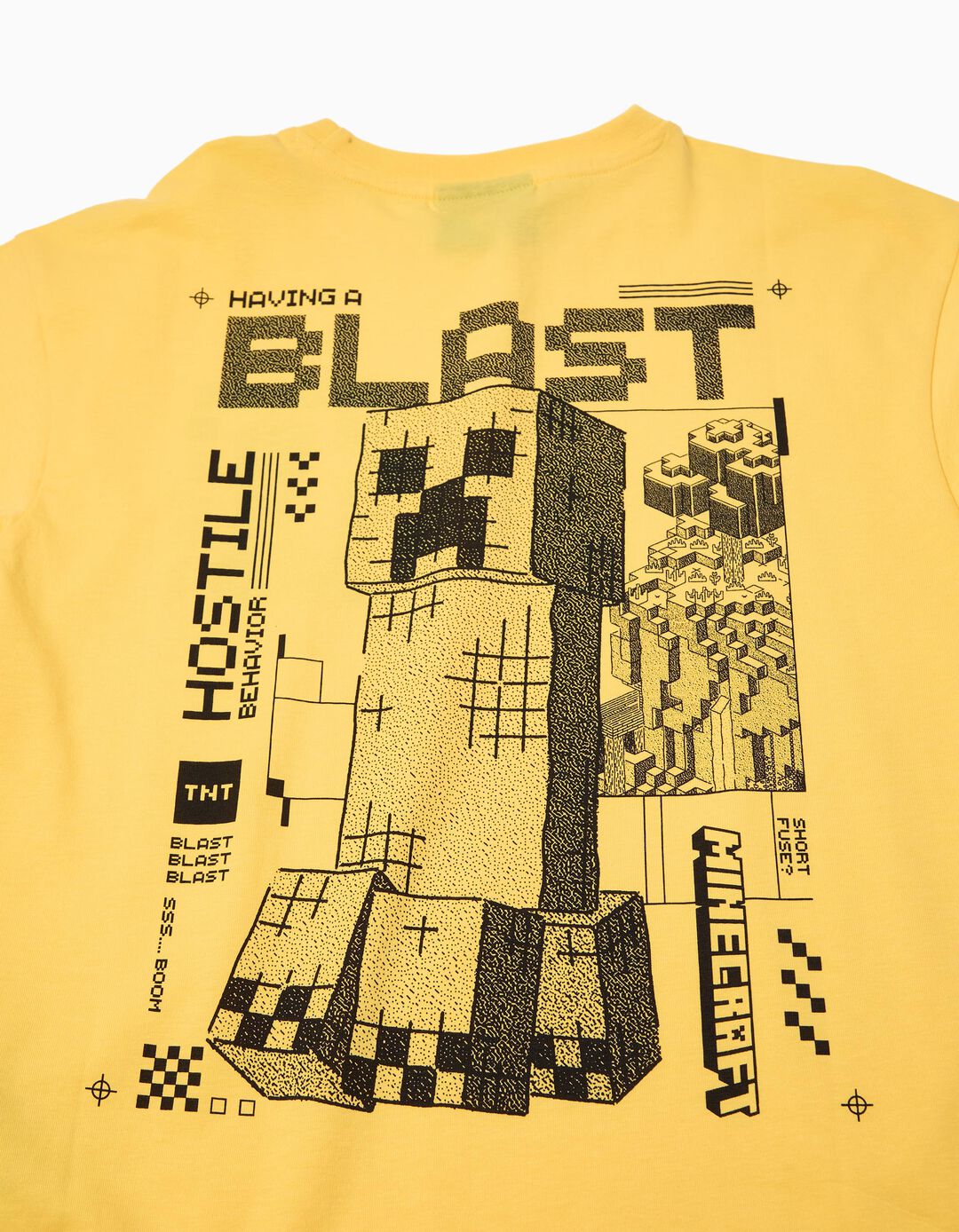 T-shirt Manga Curta 'Minecraft', Menino, Amarelo