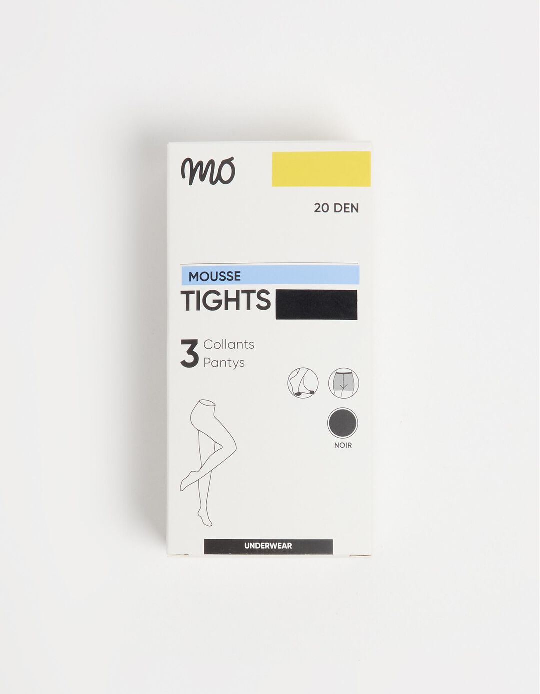 Pack 3 Pares de Collants 20 DEN, Mulher, Preto