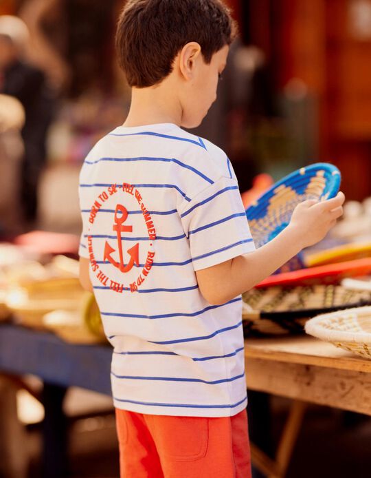 Comprar Online Striped T-shirt, Boys, White