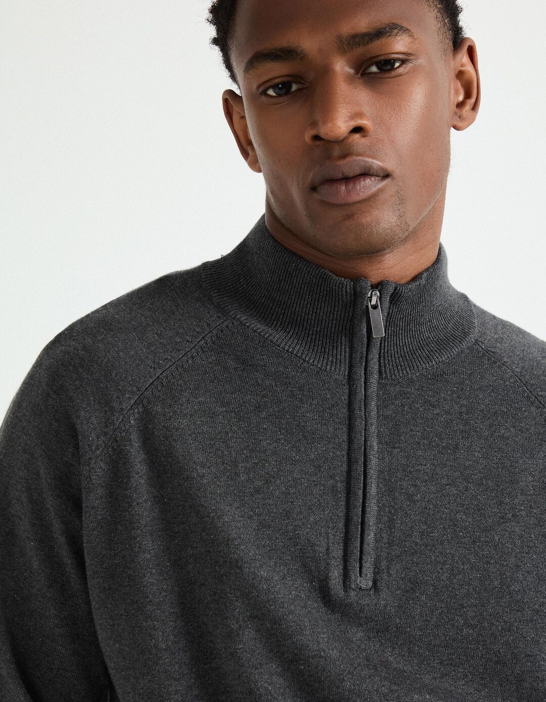 Camisola de Malha Fecho de Correr, Homem, Cinzento Escuro