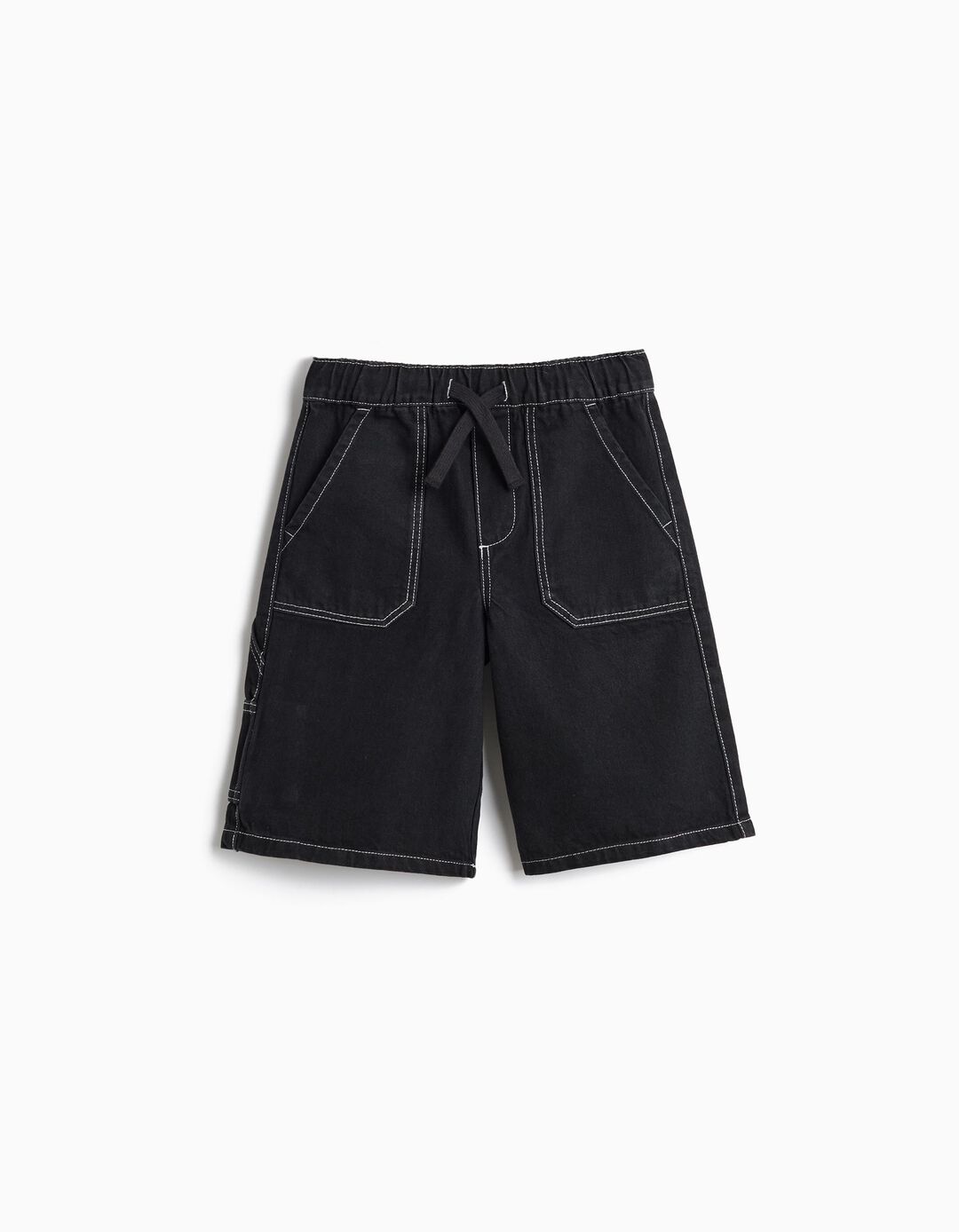 Cal&ccedil;&otilde;es de Ganga 'Loose Fit', Menino, Preto