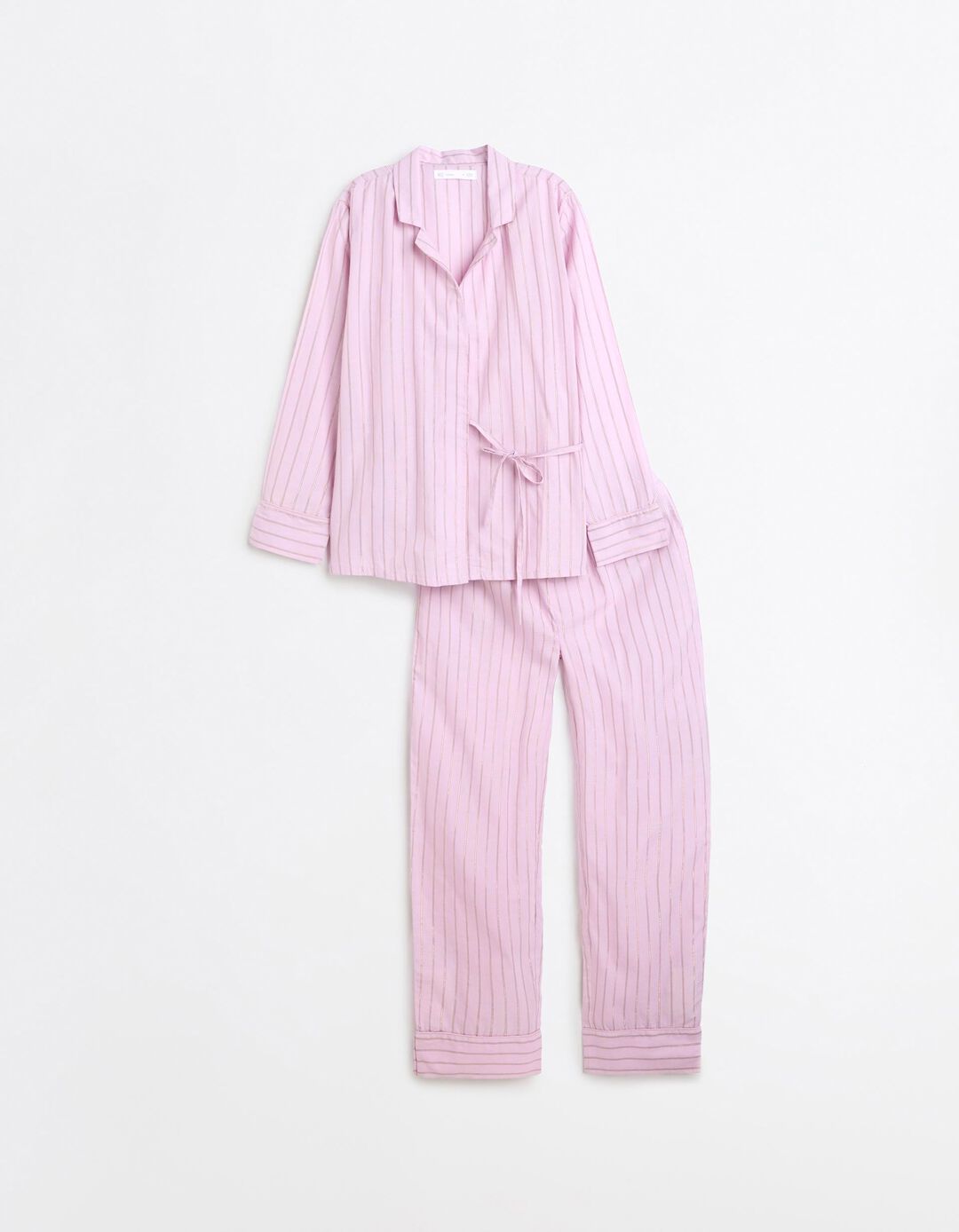 Pijama Camiseiro &Agrave;s Riscas, Mulher, Rosa Claro
