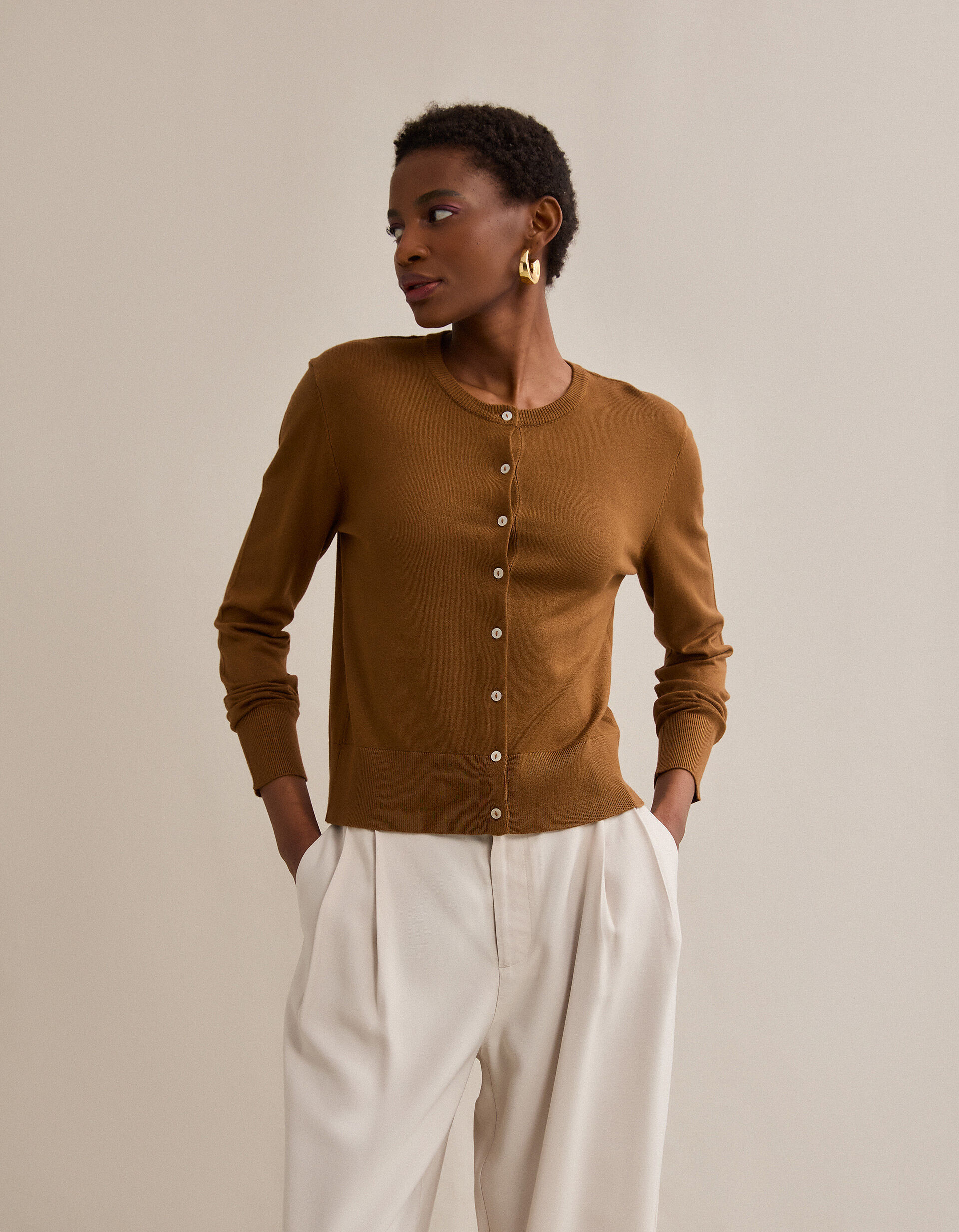 Comprar Online Casaco de Malha, Mulher, Bege