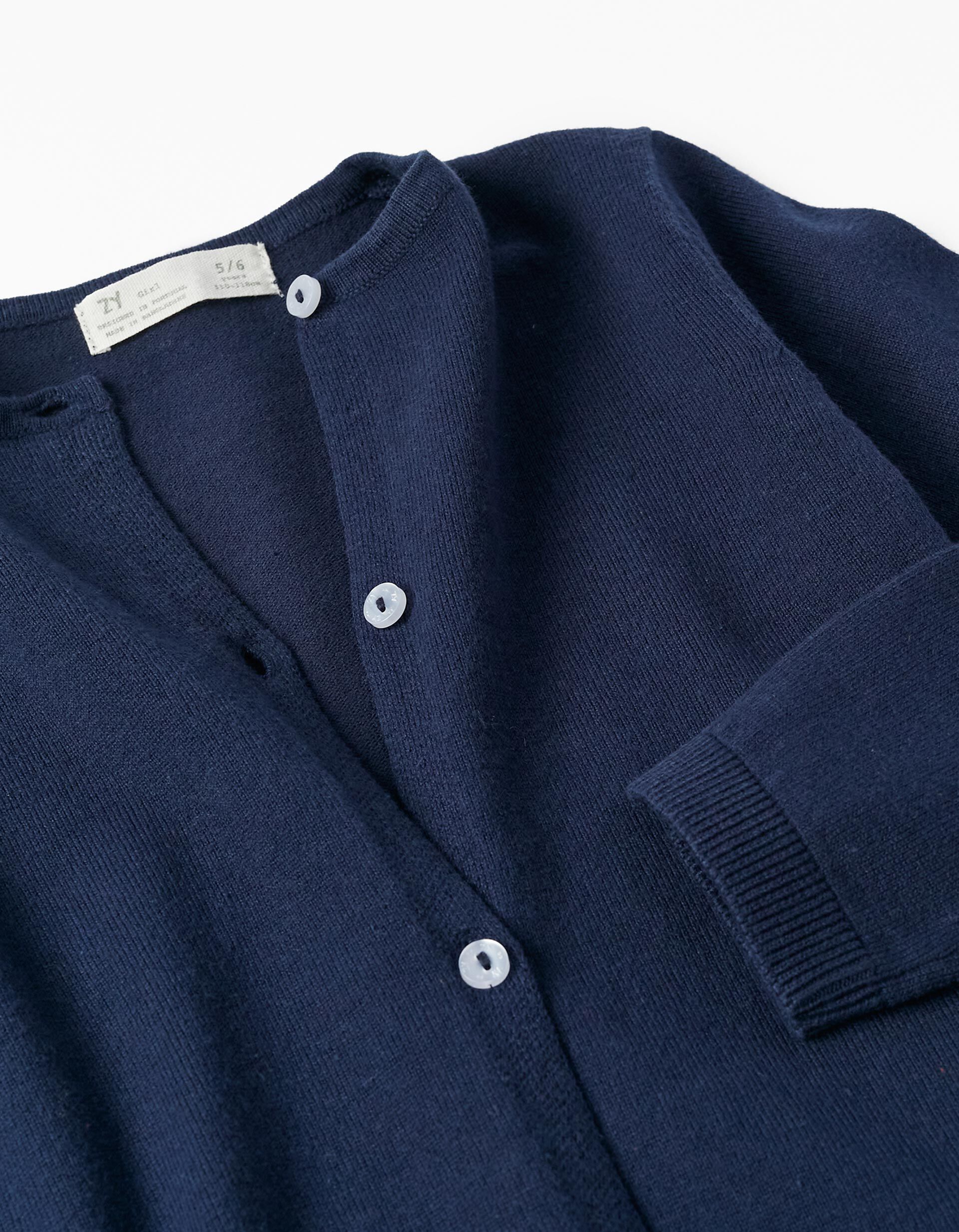 Comprar Online Cardigan in Cotton for Girls, Dark Blue