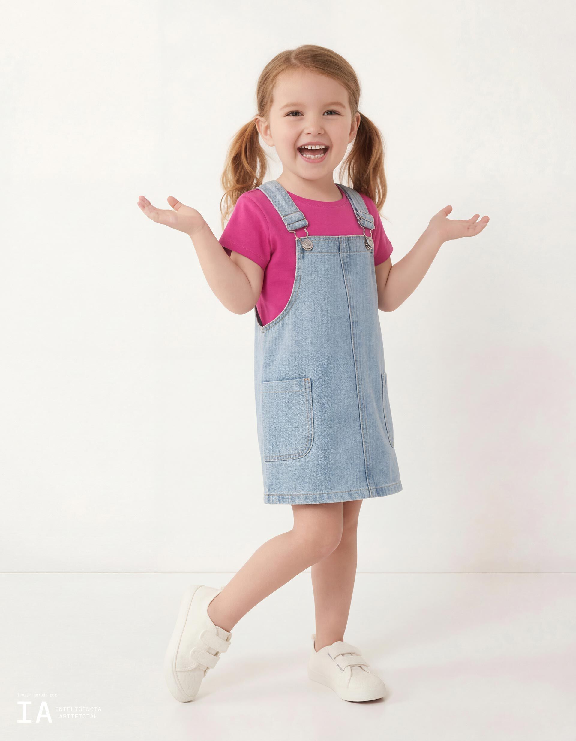 Comprar Online Saia Jardineira, Menina, Azul Claro