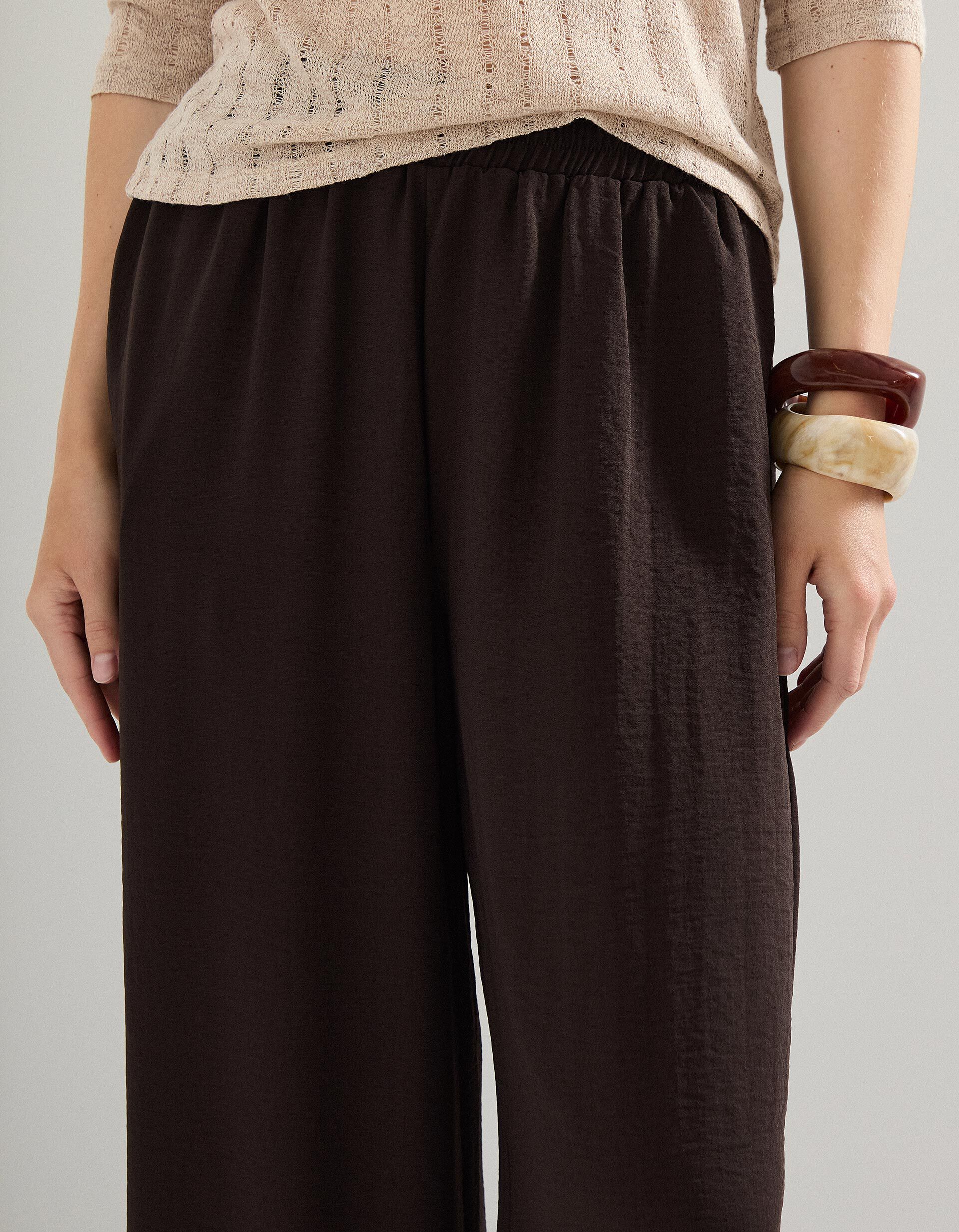 Comprar Online Cal&ccedil;as Palazzo, Mulher, Castanho Escuro