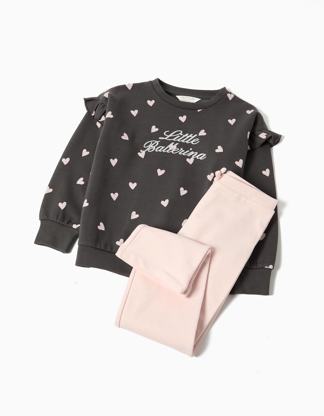 Conjunto Sweatshirt e Leggings, Menina, Cinzento Escuro