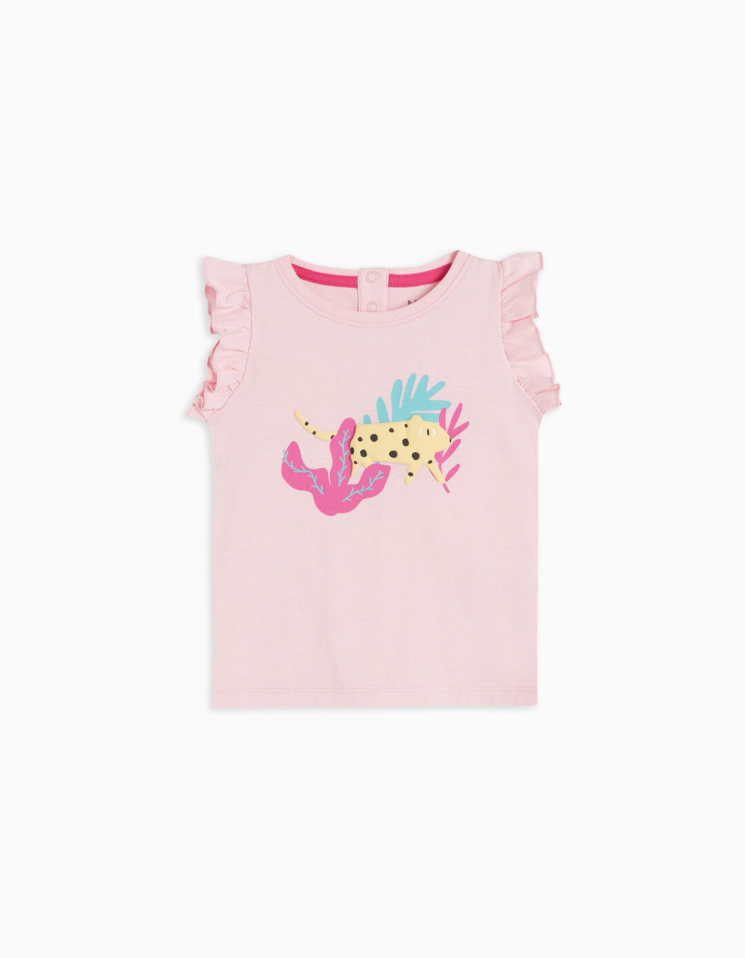 T-shirt Estampado Relevo, Bebé Menina, Rosa Claro