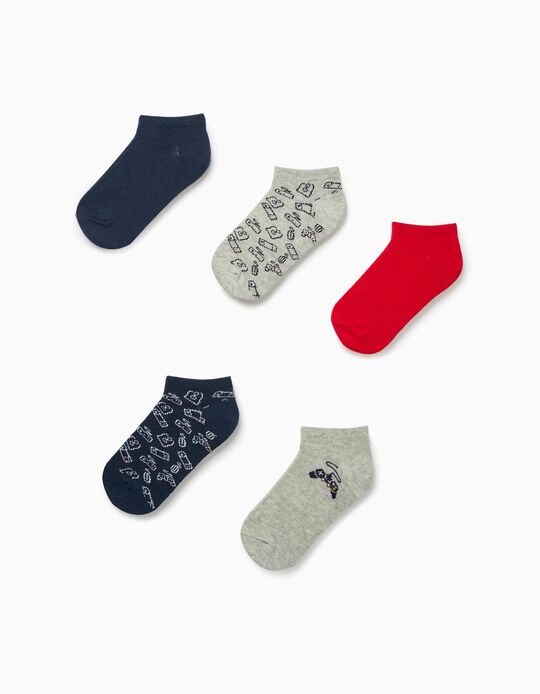 5 Pairs of Ankle Socks for Boys 'Gaming', Multicoloured