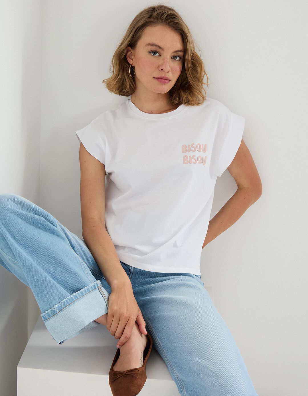 T-shirt Print, Mulher, Branco