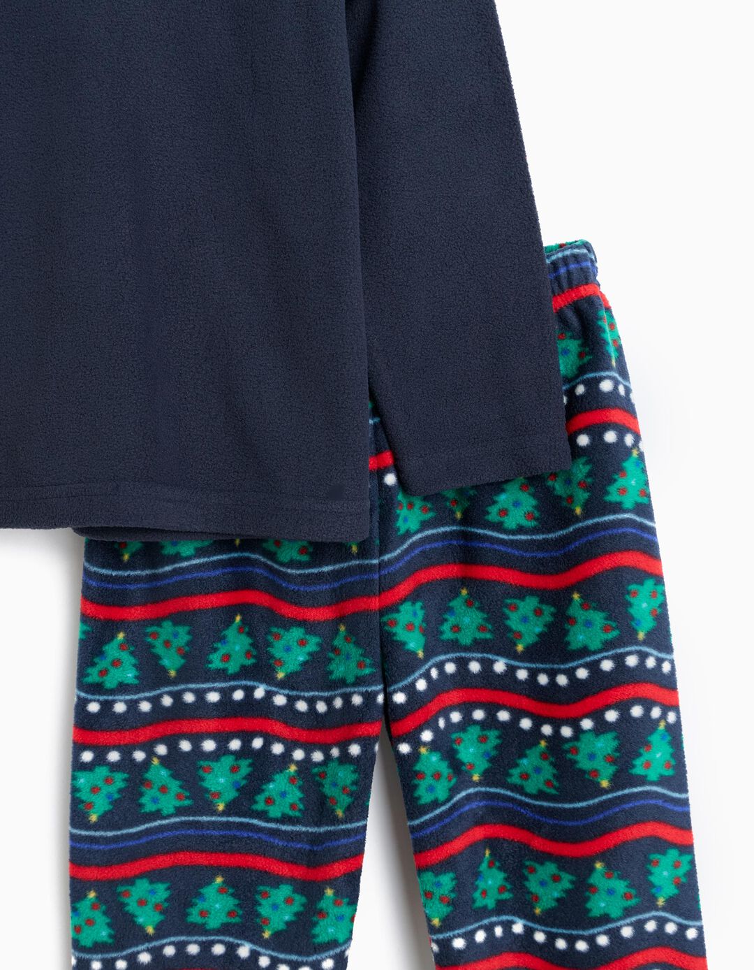 Pijama Polar De Natal, Menino, Azul Escuro