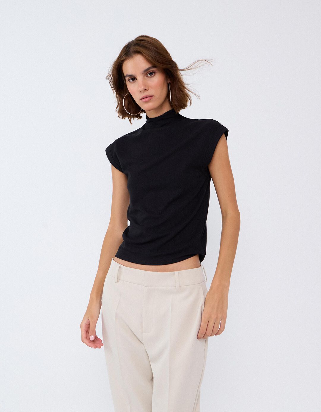 T-shirt Sem Mangas, Mulher, Preto