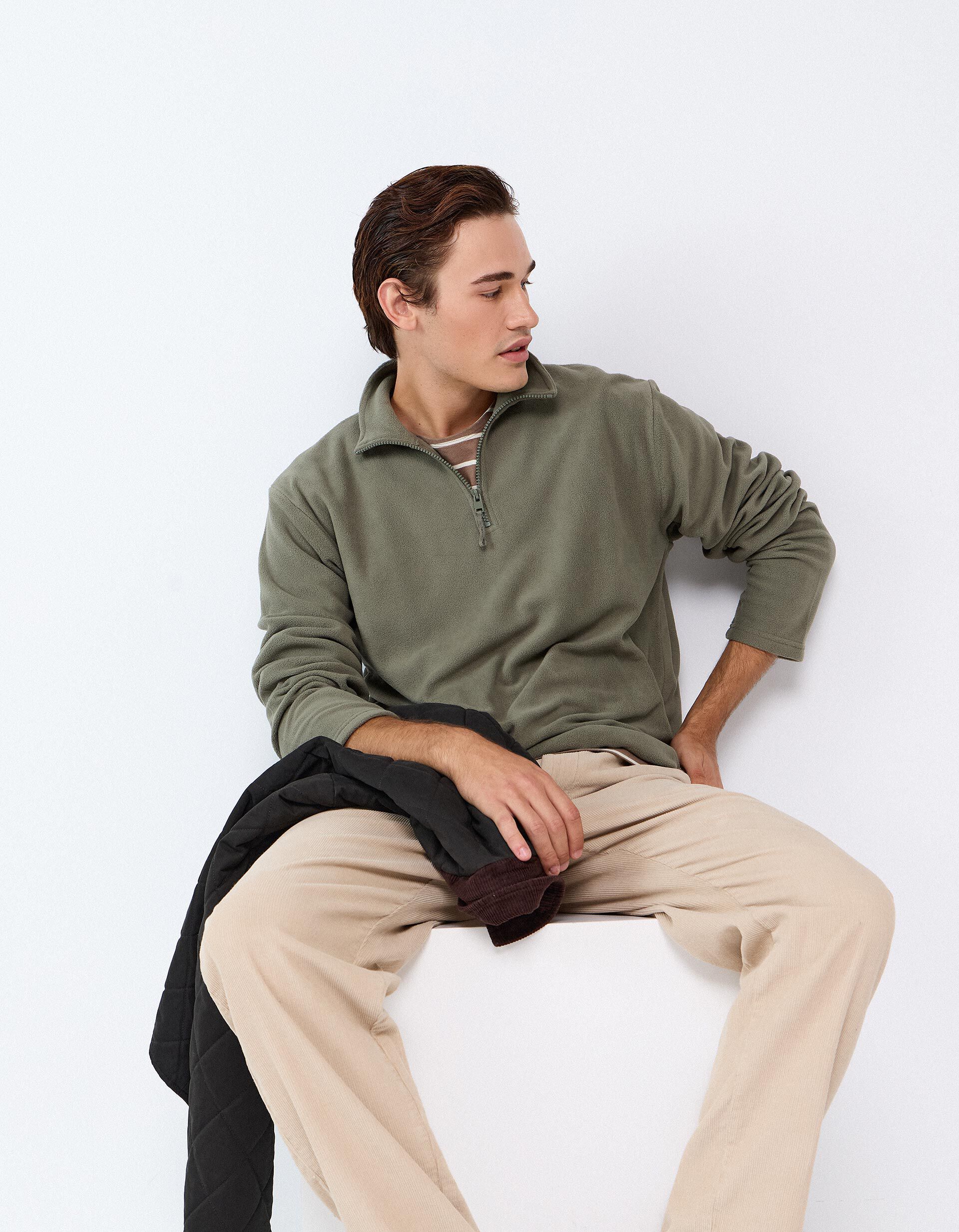 Comprar Online Camisola Polar, Homem, Verde Escuro