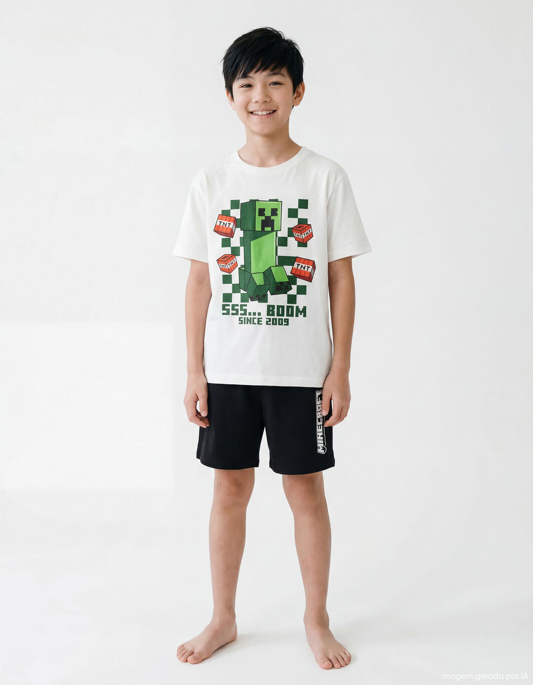 Pijama 'Minecraft', Menino, Branco