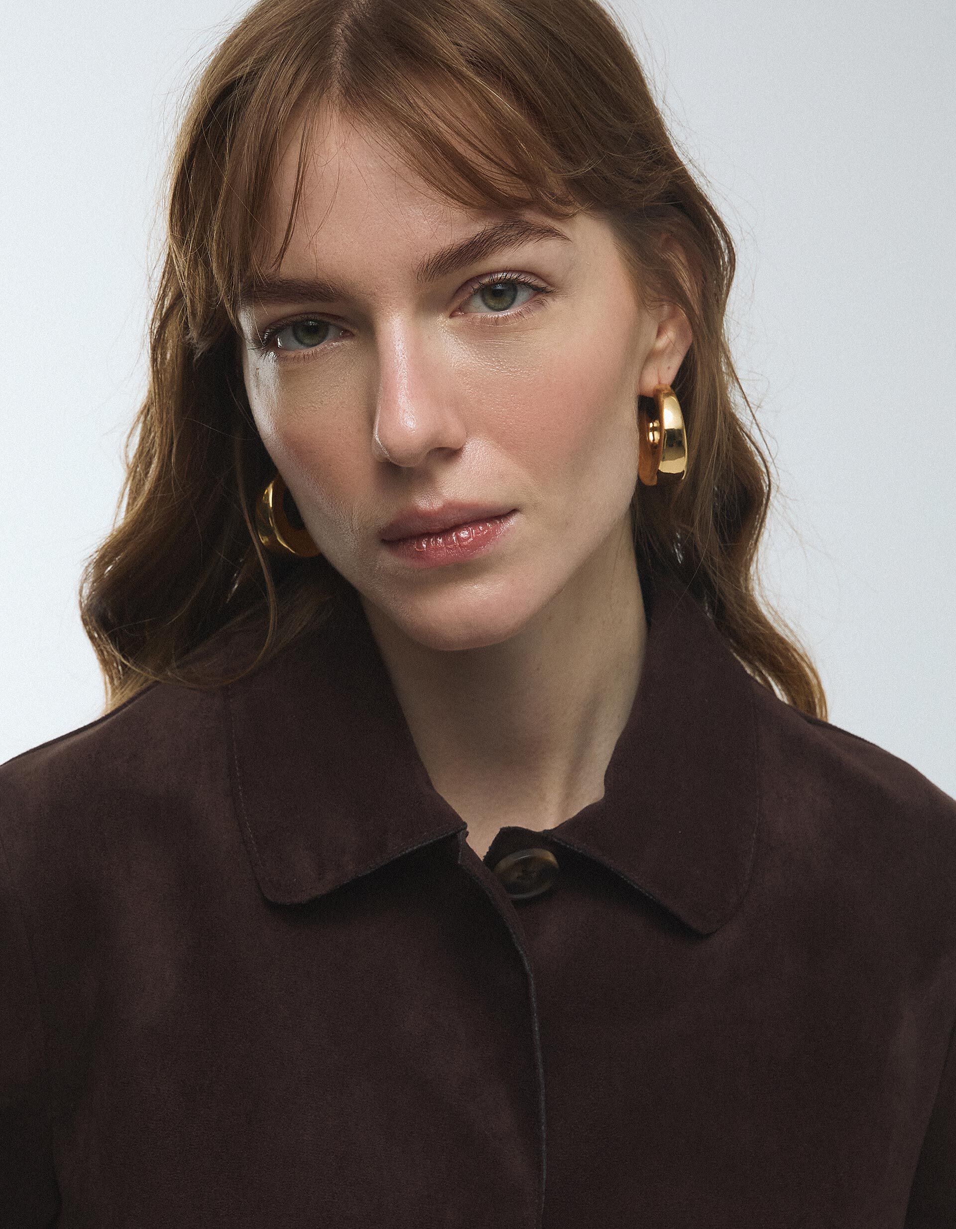 Comprar Online Casaco Efeito Camur&ccedil;a, Mulher, Castanho