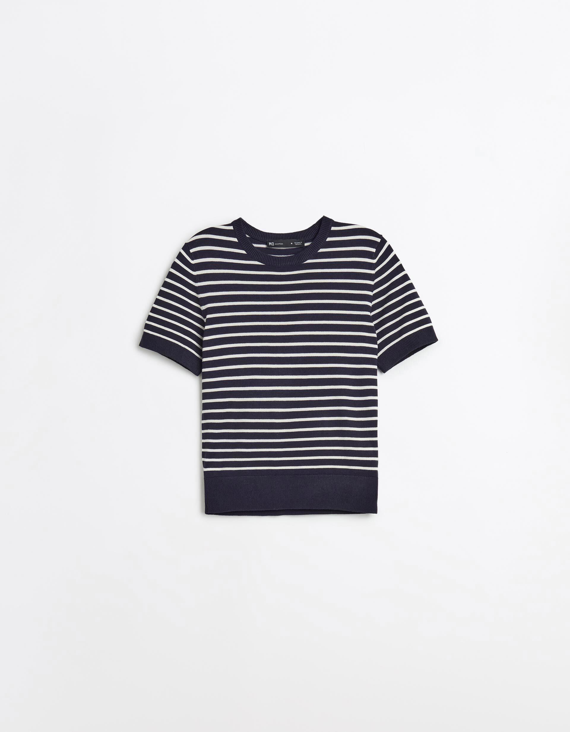 Comprar Online Camisola de Malha Riscas, Mulher, Azul Escuro