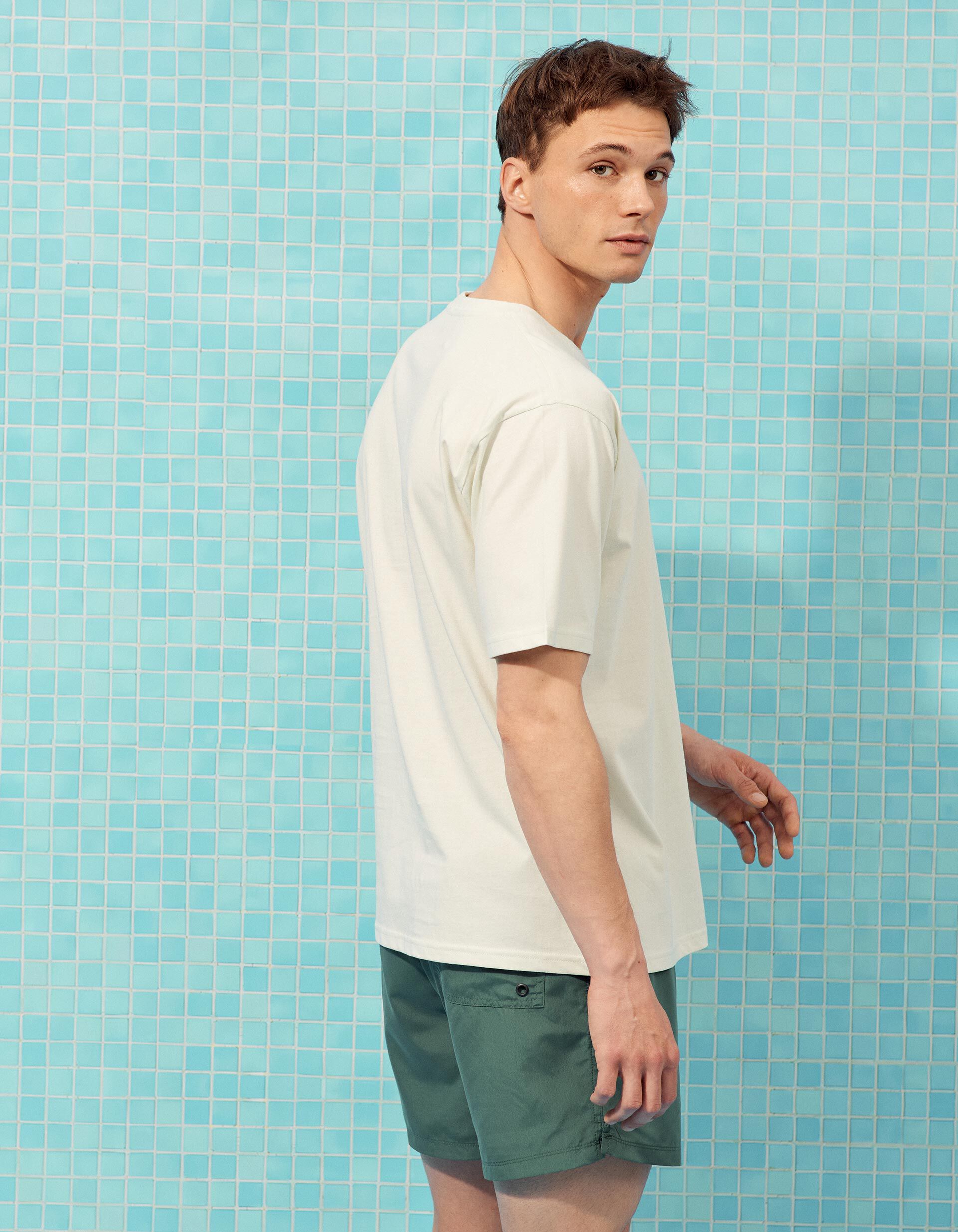 Comprar Online T-shirt Estampada, Homem, Verde &Aacute;gua