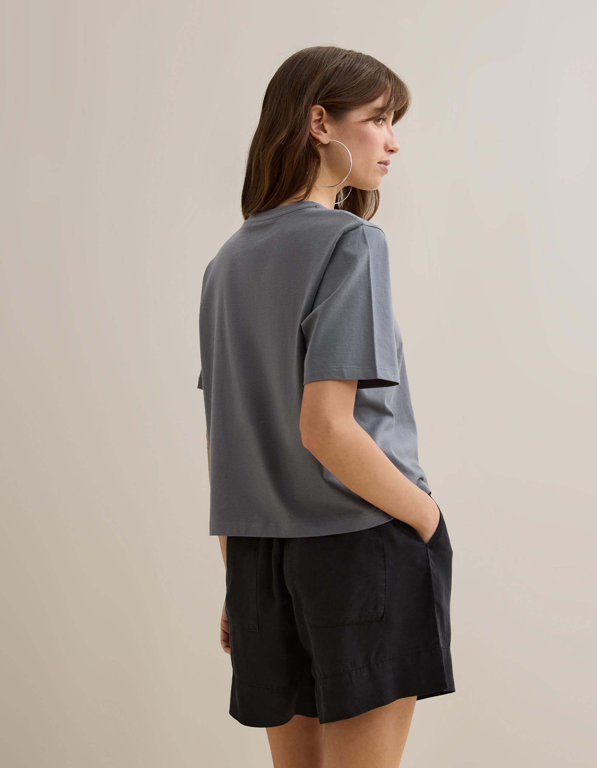 Comprar Online T-shirt Estampada, Mulher, Cinzento Escuro