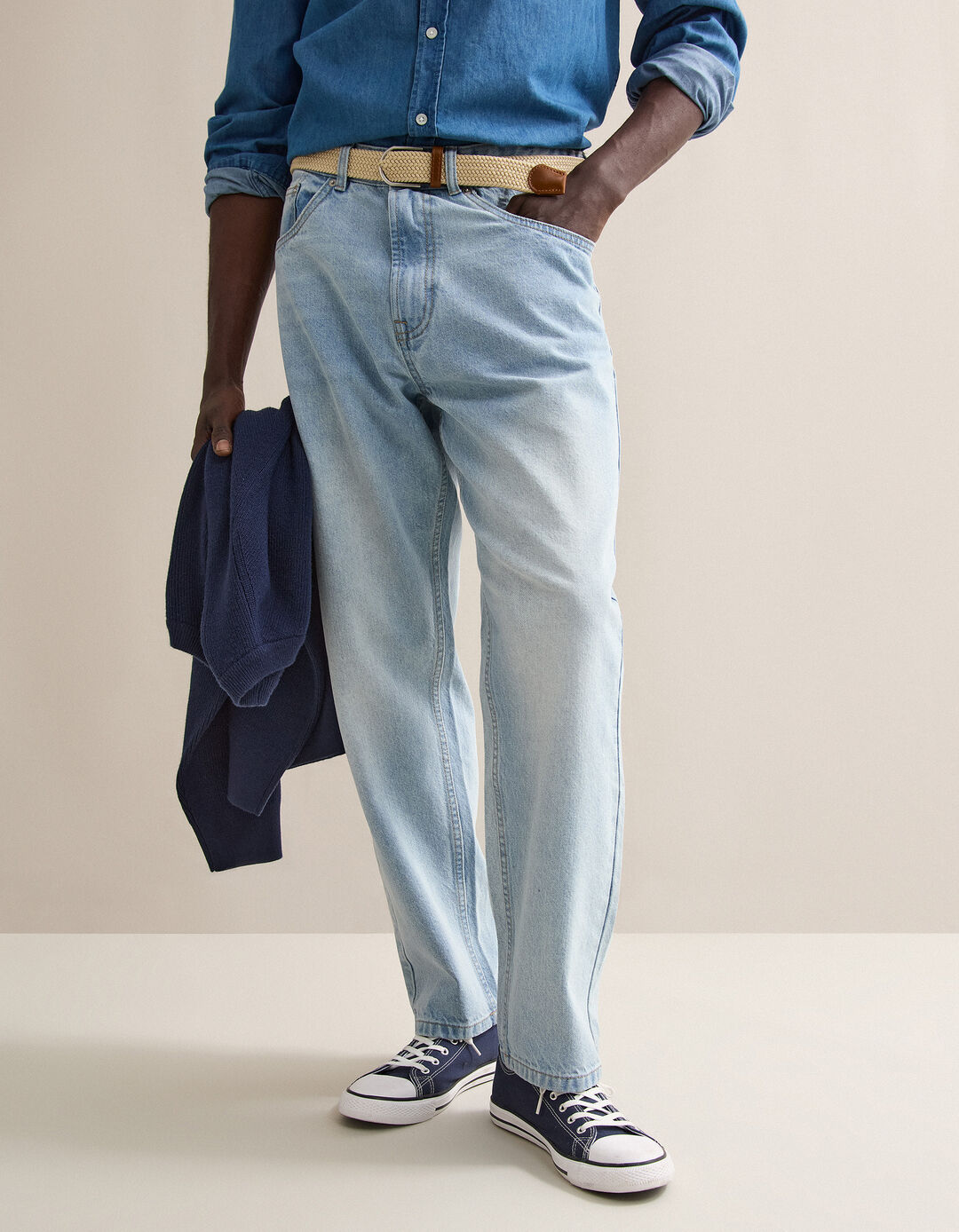 Cal&ccedil;as de Ganga 'Loose Fit', Homem, Azul