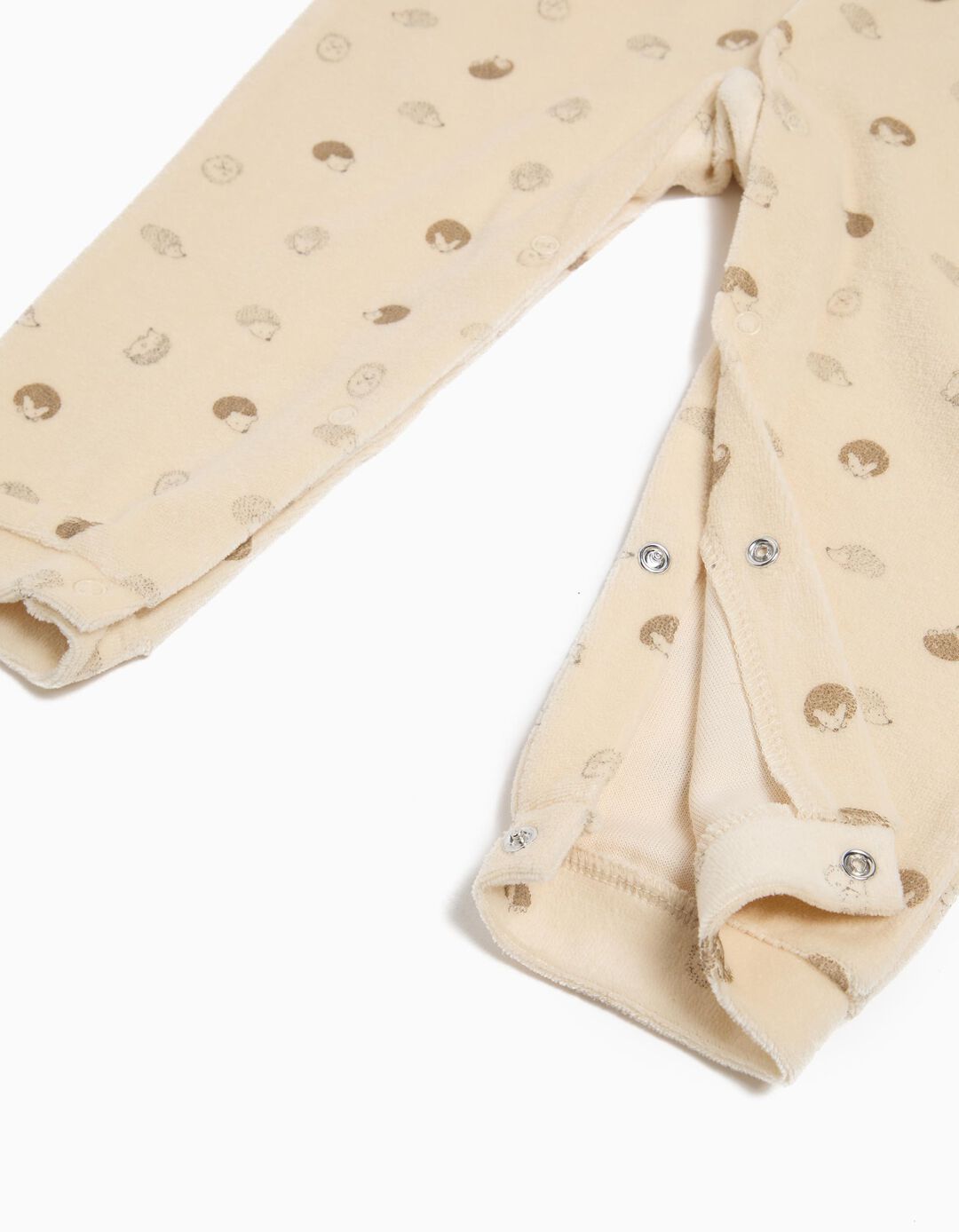 Babygrow Aveludado Estampado, Bebé, Bege