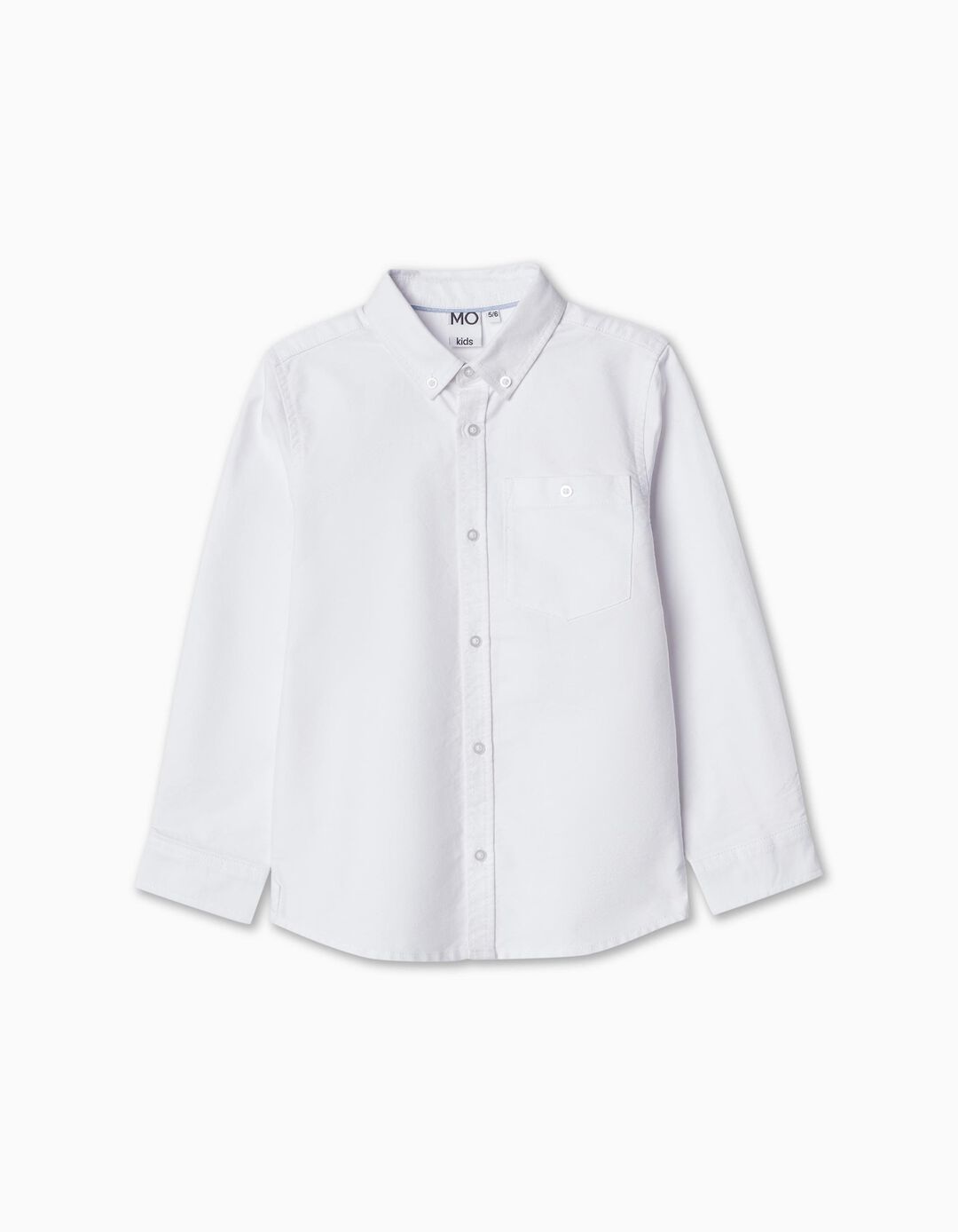 Oxford Long Sleeve Shirt, Boy, White