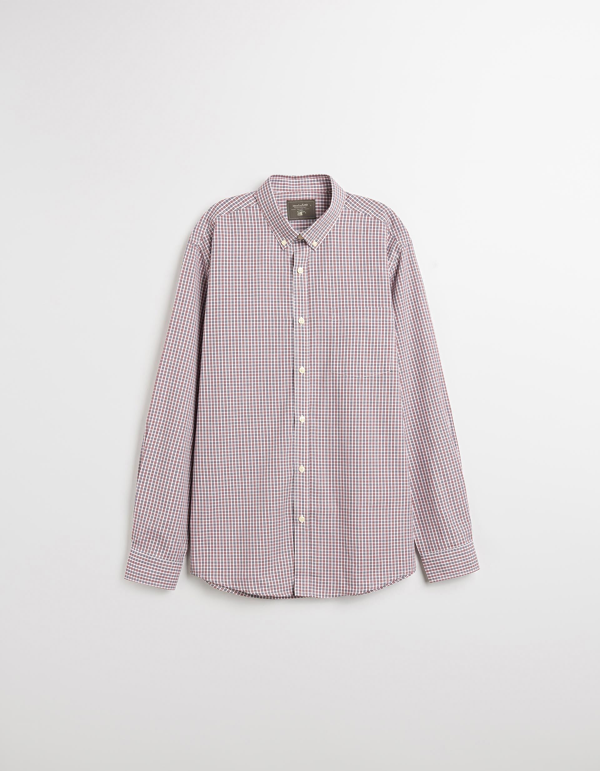 Comprar Online Camisa de Xadrez, Homem, Vermelho Escuro 