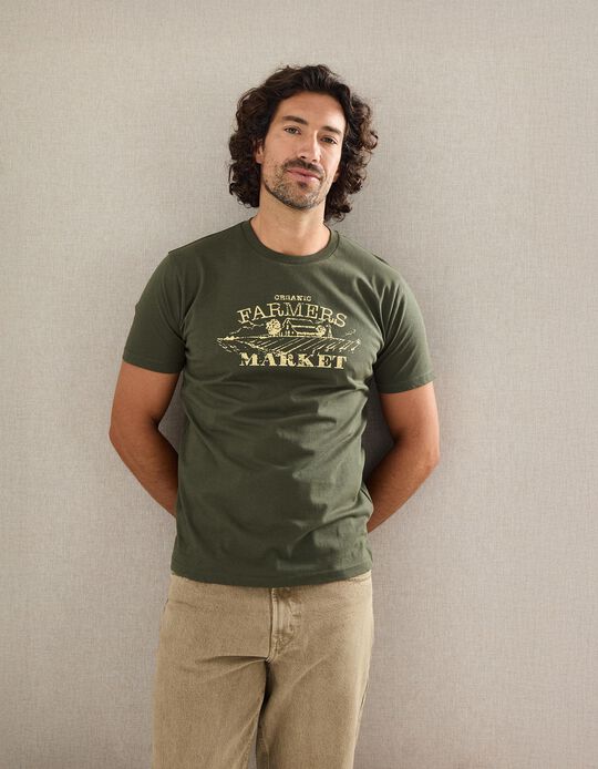 Comprar Online T-shirt Print, Homem, Verde Escuro