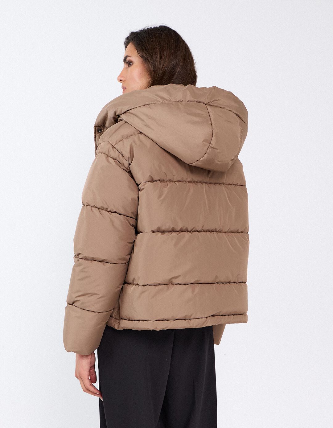 Anoraque Acolchoado, Mulher, Bege Escuro