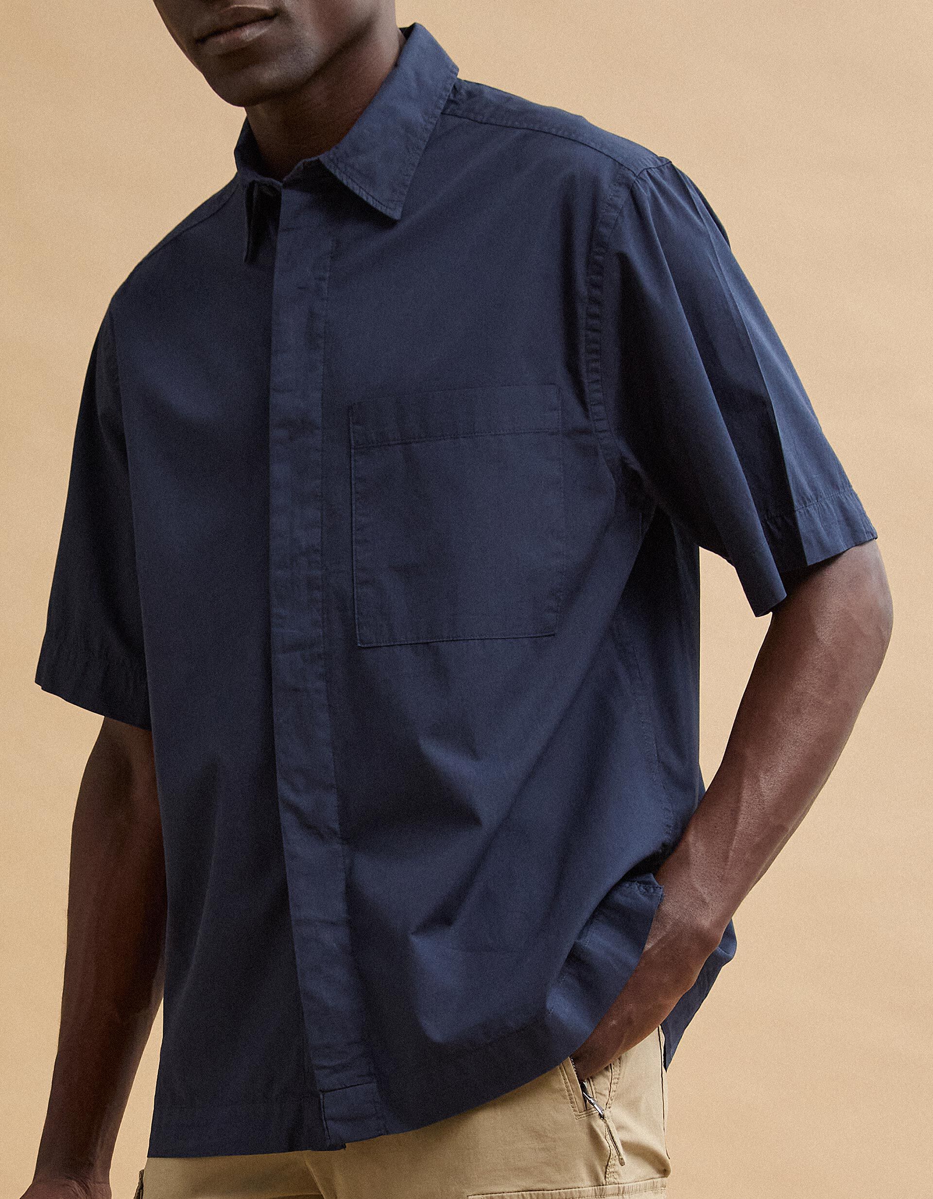 Comprar Online Camisa Popline, Homem, Azul