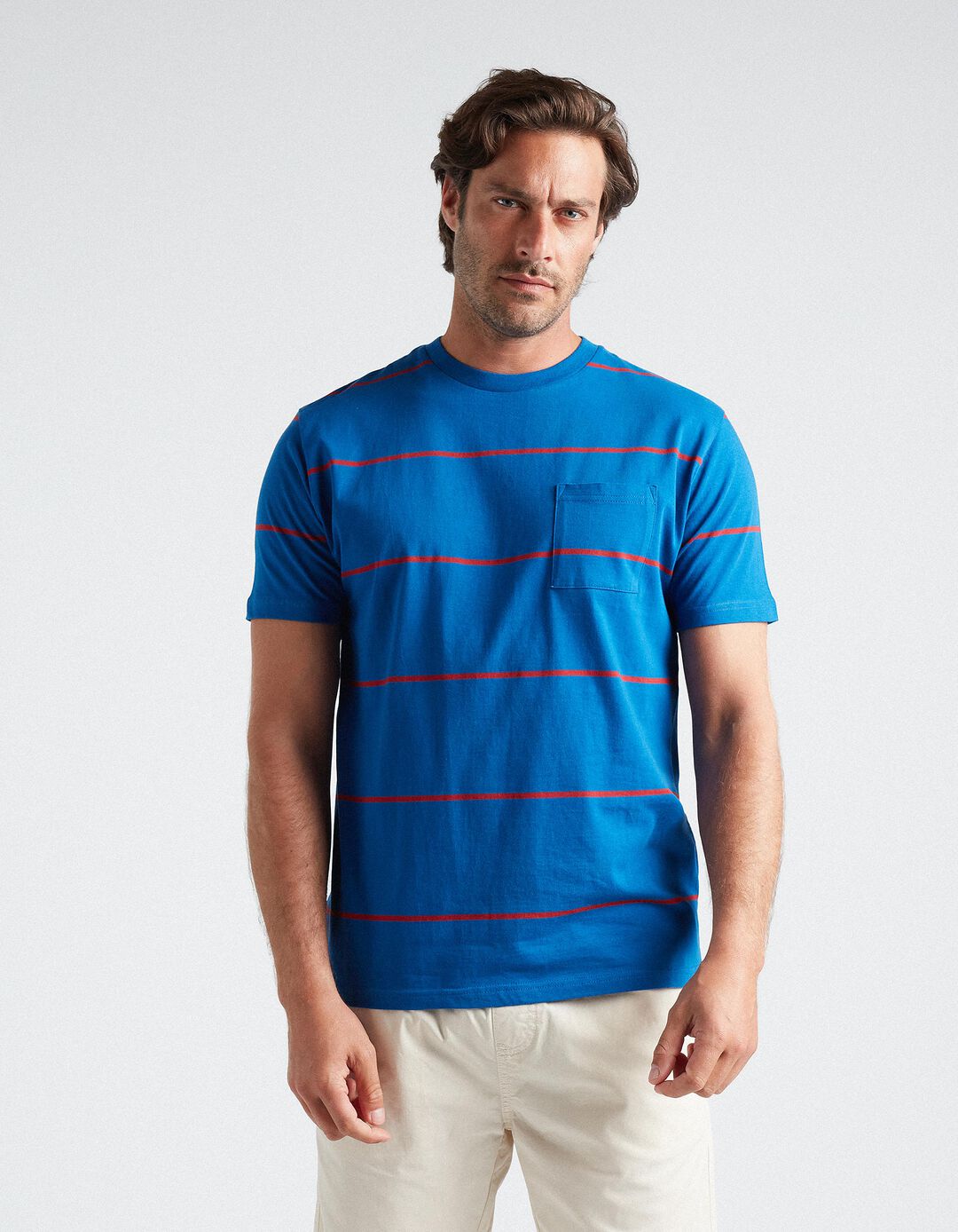 Striped T-shirt, Men, Blue