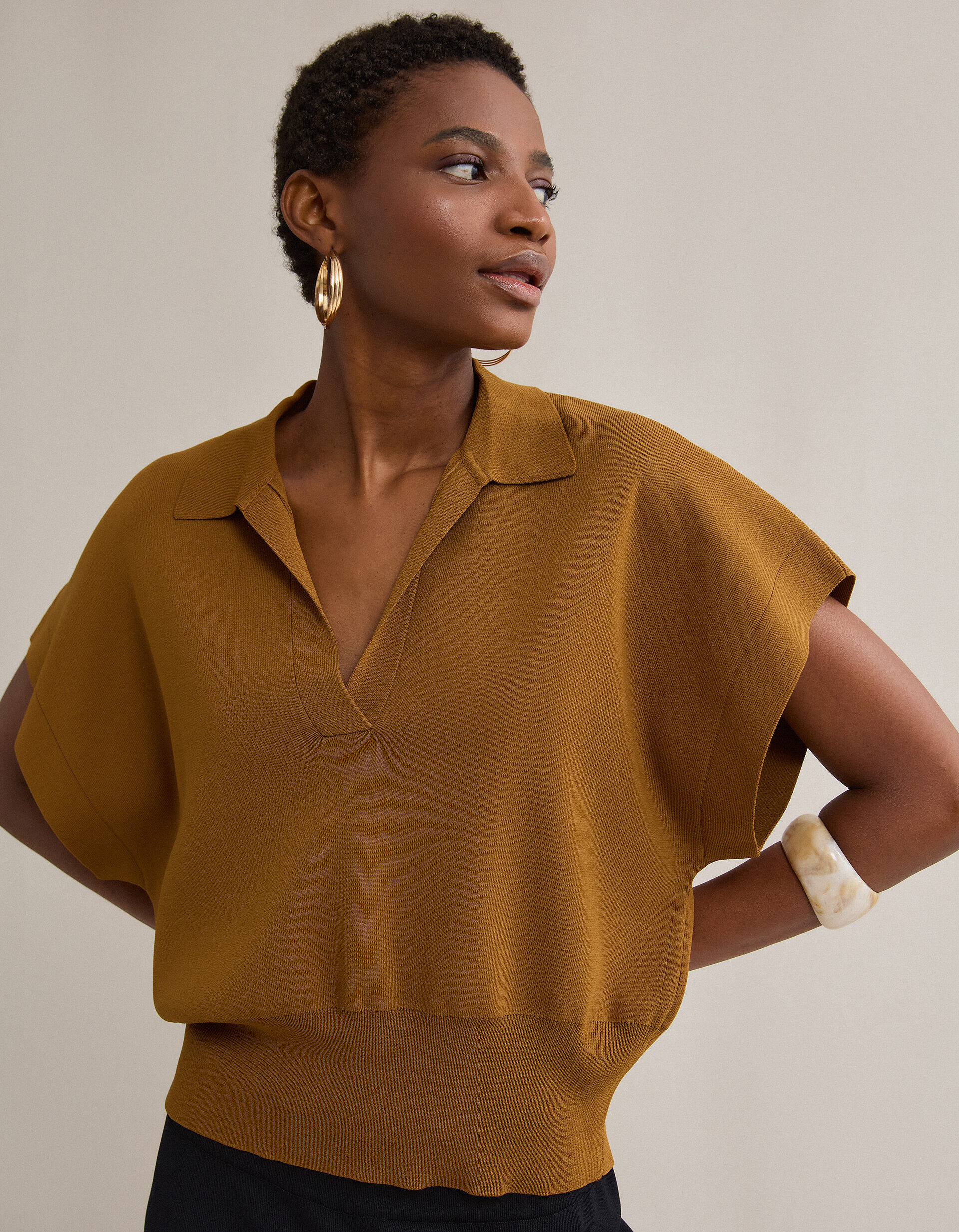 Comprar Online Polo de Malha, Mulher, Bege