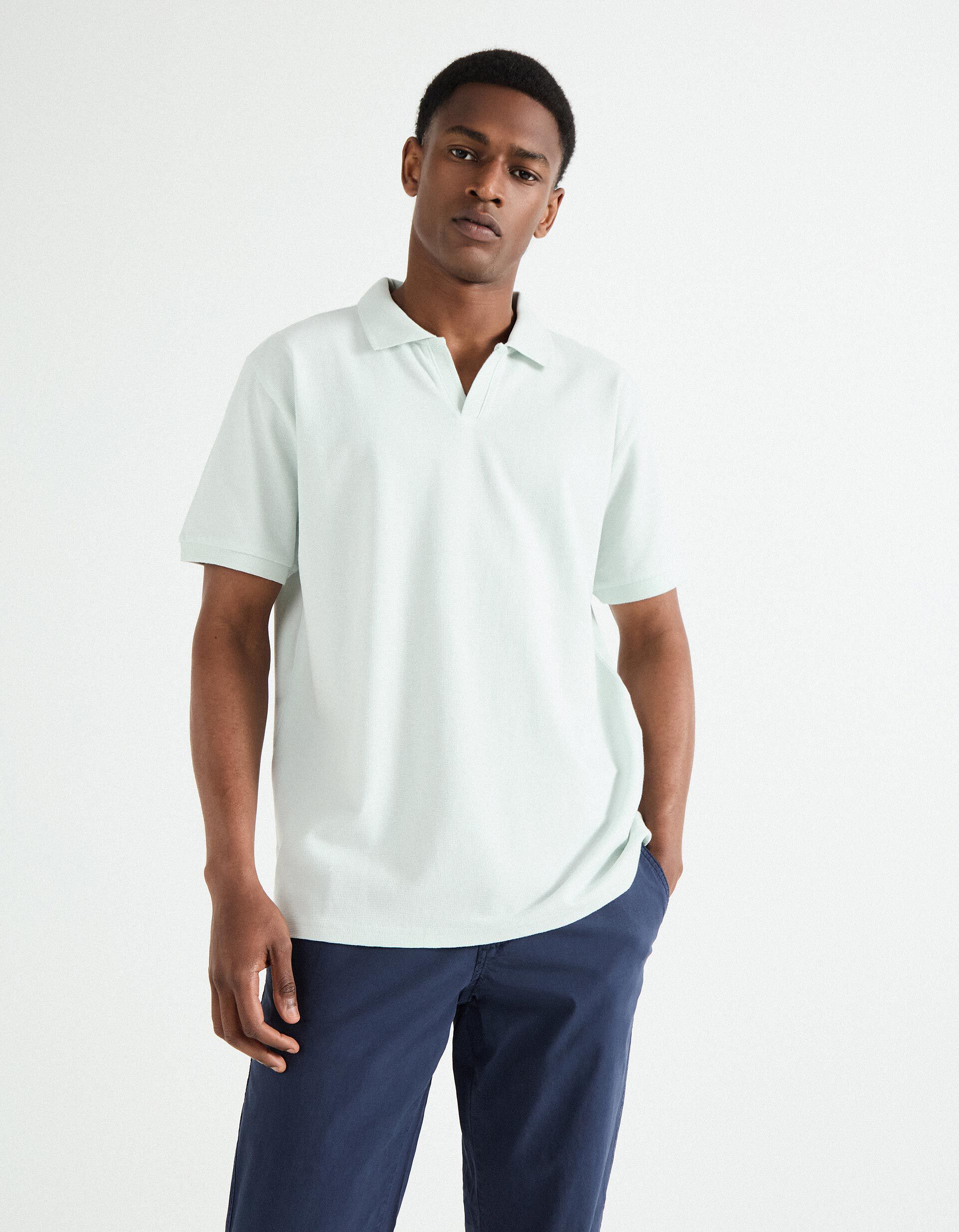 Comprar Online Polo Waffle, Homem, Azul Claro