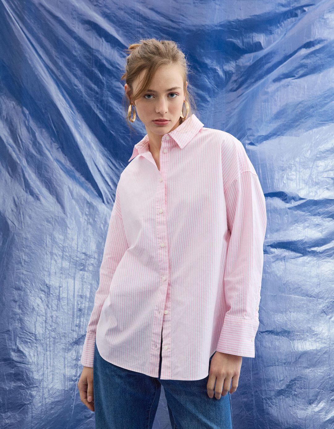 Camisa Oxford, Mulher, Rosa