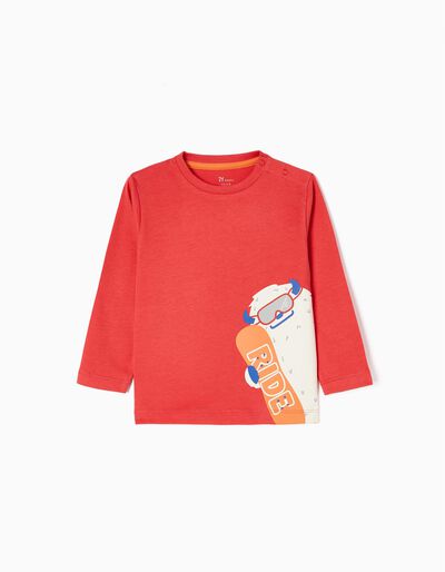 Long Sleeve T-shirt for Baby Boys 'Ride', Red