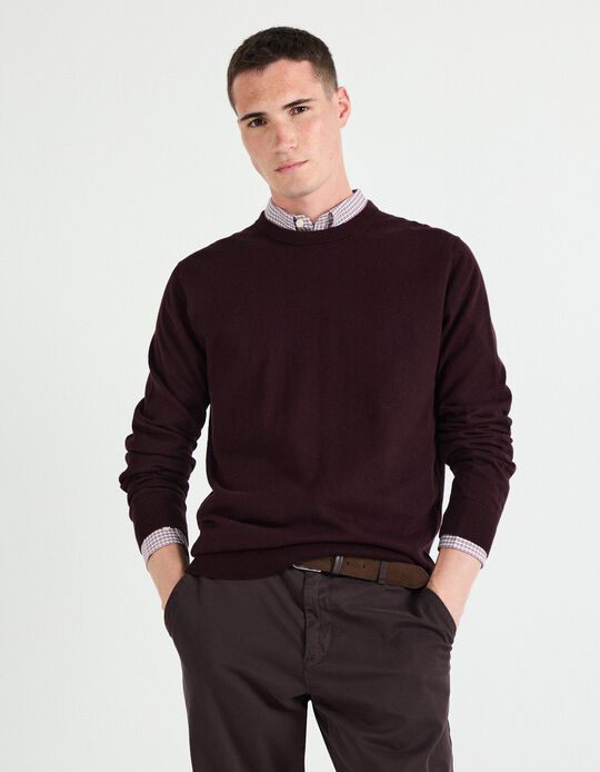 Comprar Online Camisola com Caxemira, Homem, Castanho Escuro 